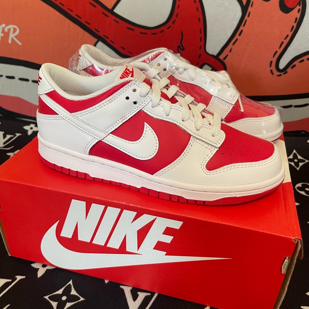 Nike dunk low -championship - university red-white🔥